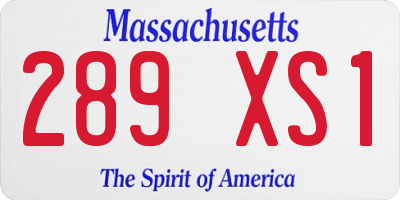 MA license plate 289XS1