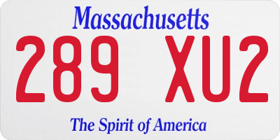 MA license plate 289XU2