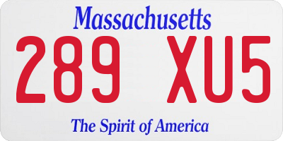 MA license plate 289XU5