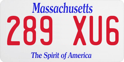 MA license plate 289XU6