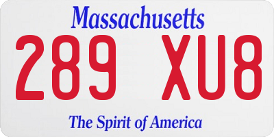 MA license plate 289XU8