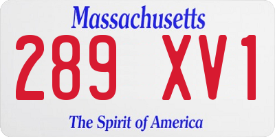 MA license plate 289XV1