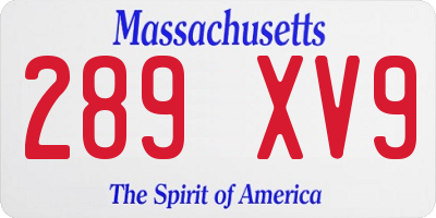 MA license plate 289XV9