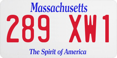 MA license plate 289XW1