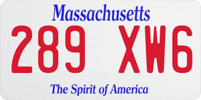 MA license plate 289XW6