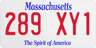 MA license plate 289XY1
