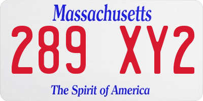 MA license plate 289XY2