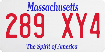 MA license plate 289XY4