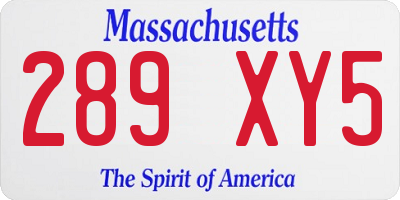MA license plate 289XY5