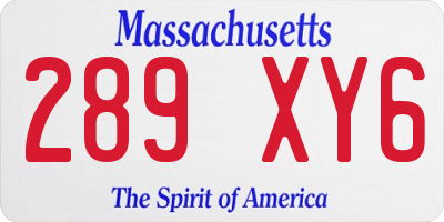 MA license plate 289XY6