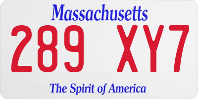 MA license plate 289XY7