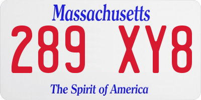 MA license plate 289XY8