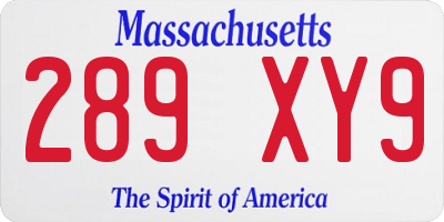 MA license plate 289XY9