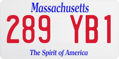 MA license plate 289YB1