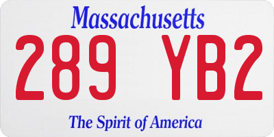 MA license plate 289YB2