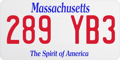MA license plate 289YB3