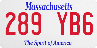 MA license plate 289YB6