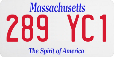 MA license plate 289YC1