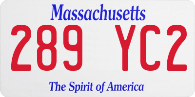 MA license plate 289YC2