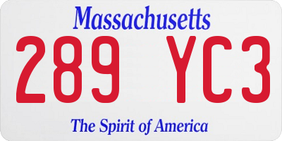 MA license plate 289YC3