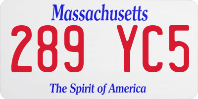 MA license plate 289YC5