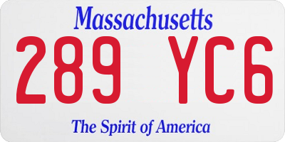 MA license plate 289YC6