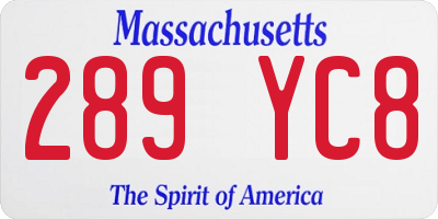 MA license plate 289YC8