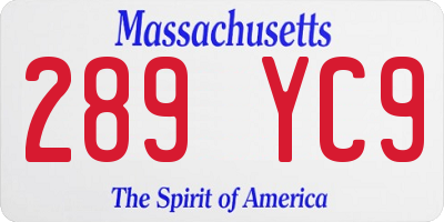 MA license plate 289YC9