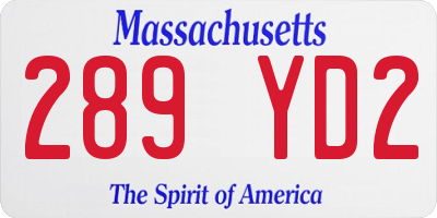 MA license plate 289YD2