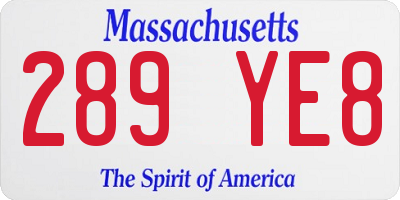 MA license plate 289YE8