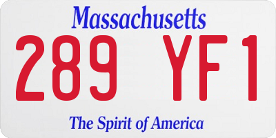 MA license plate 289YF1