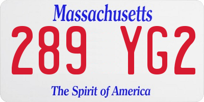 MA license plate 289YG2
