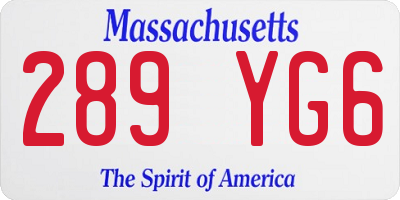 MA license plate 289YG6