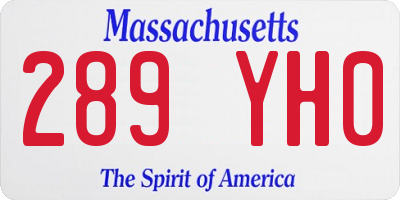 MA license plate 289YH0