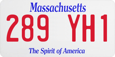 MA license plate 289YH1