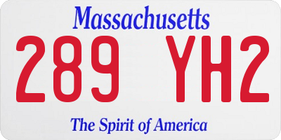 MA license plate 289YH2