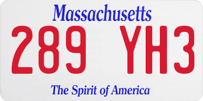 MA license plate 289YH3