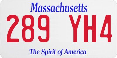 MA license plate 289YH4