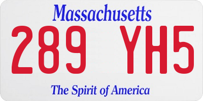 MA license plate 289YH5