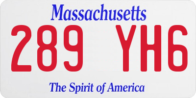 MA license plate 289YH6