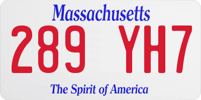 MA license plate 289YH7