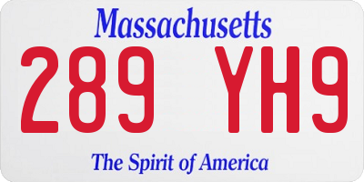 MA license plate 289YH9