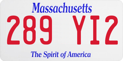 MA license plate 289YI2