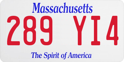 MA license plate 289YI4