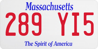 MA license plate 289YI5