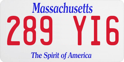 MA license plate 289YI6