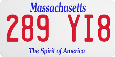 MA license plate 289YI8