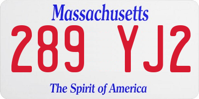 MA license plate 289YJ2