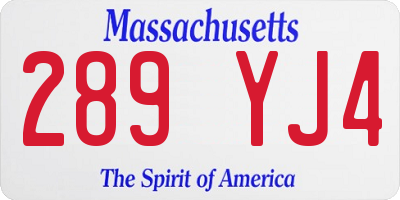 MA license plate 289YJ4