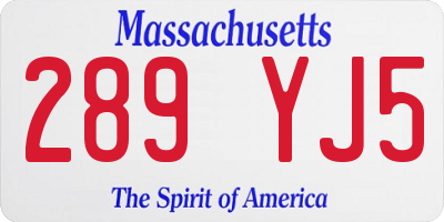 MA license plate 289YJ5